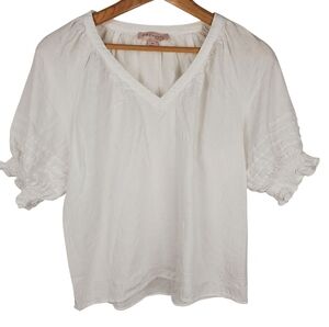 Philosophy White Ruffled Sleeve Top. SMALL. Boho Peasant. #0176